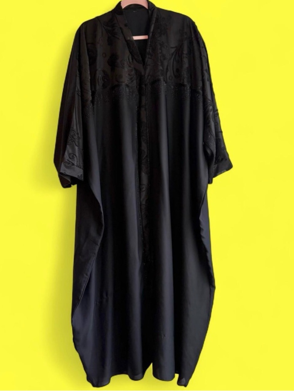 Handmade black crystal caftan